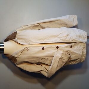 L. L. BEAN MEN'S COAT S Tan Khaki corduroy collar Field Coat